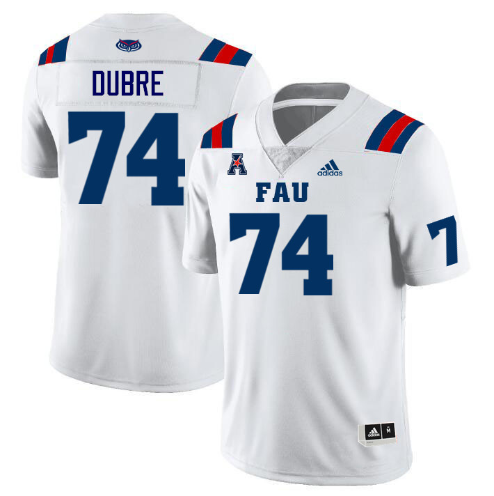 Florida Atlantic Owls #74 Ovie Dubre College Football Jerseys Stitched Sale-White